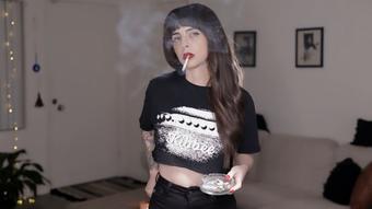Smoking Cork in Cut Off T Shirt