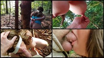 Britney Swallows Forest Dump Tied Up And Throatfucked
