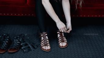 Eliana Tries on and Models Sandals
