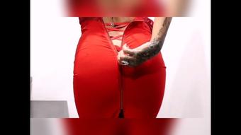 Red dress undress