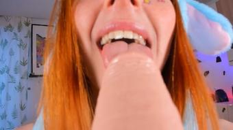 Closeup blowjob camera on dildo - Nov 6, 2022
