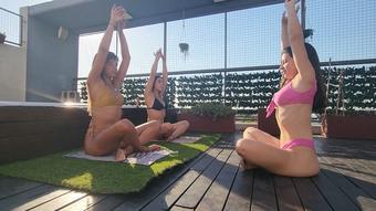 Naughty and messy yoga session