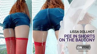 PEE IN SHORTS ON THE BALCONY