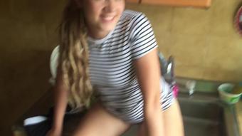 Sara Blonde Pee In My Kitchen Manyvids