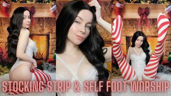 Stocking Strip and Self Foot Worship - December 17, 2022
