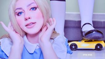 Alice crashes cars in Mary Jane flats