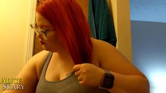 Brushing My Thick Red Hair JOI - Redhead