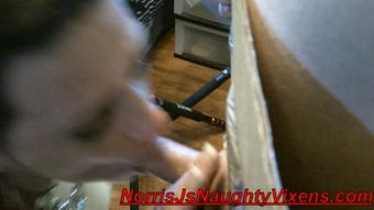Gloryhole MILF deepthroats me then sex