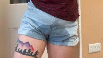 Pee desperation & denim short wetting - March 14, 2024