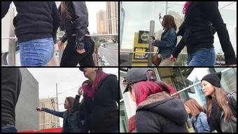 0054 Thong Slip Thong Peek Up Steps Asian Girl Candid Oops Public Voyeur