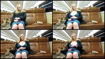 Cameron Skye Huge Boobs On The Train