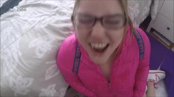Poppin' in Pink Sloppy BJ - uncut