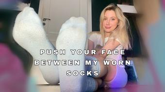 My worn blue socks