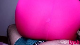 Hot Lap dance in Tight Leggings makes Guy Cum through Underwear Boxers