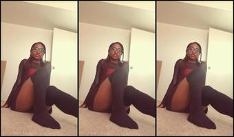 Curvy Ebony Upskirt In Purple Panties  01.09.2020