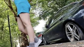 Turquoise dress in the suburbs pee - April 27, 2021
