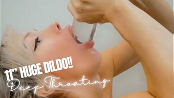 HUGE 11 inch Dildo Blowjob