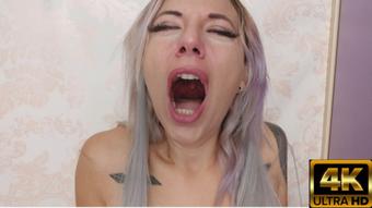 Yawning and showing you my troath