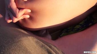 Babe Gives Blowjob On The Beach