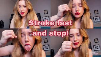 Stop & go stroking with eye-contact