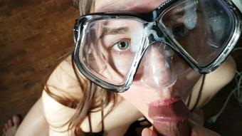 Hazel Simone Scuba Mask Sloppy Deepthroat Pov