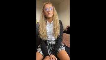 Bratty school girl Wanks your cock