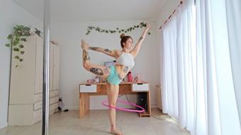 Dancing hula hoop at home - October 03, 2024