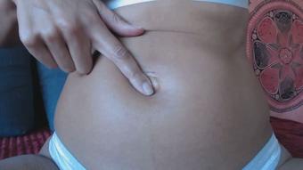 Fingering My  outie belly button - February 15, 2021