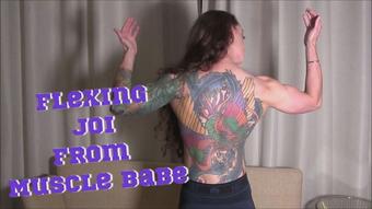 Topless Flexing JOI in Blue Tights - August 10, 2021