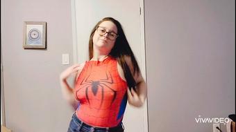 Caityfoxx Stripping And Fucking As Spider Woman