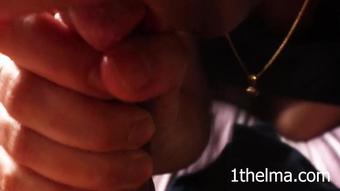 Close up blowjob with lot of cum. Amateur couple