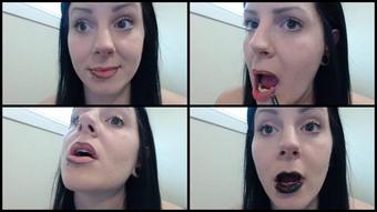 Booty4U Silly Faces And Applying Black Lipstick