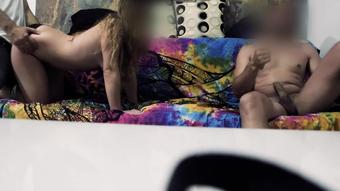 Fantasy threesome: verified girlfriend fucks bestfriend and boyfriend