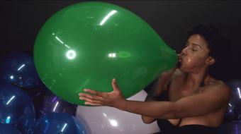 Sasha's First 2 Balloon Blow to Pop