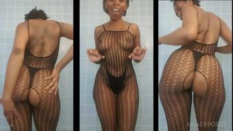 Ayla - Stripping and Peeing in my Bodystocking
