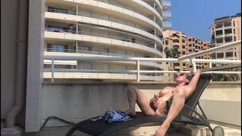 Vibrator Play on the Balcony