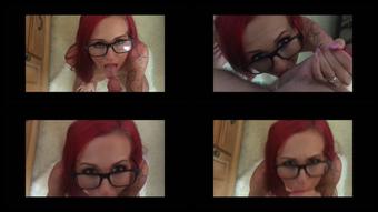 Kandisskiss Glasses And Red Lips Blowjob Facial
