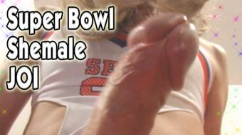 Super Bowl Shemale JOI with Cumshot