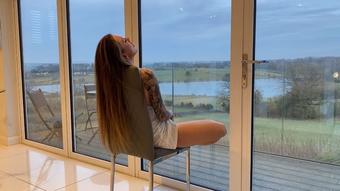 SQUIRT all over the Balcony Glass Door