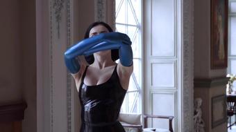 Cinematic Dance In Blue Latex