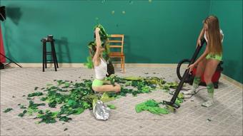 Amber n Julie Vacuum Balloon Mess