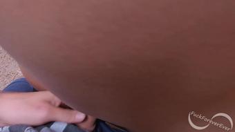 Fit girlfriend gets a gigantic facial in a cabin in the woods - FuckForeverEver