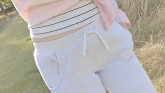Jogging bottoms in the park peeing - September 14, 2022