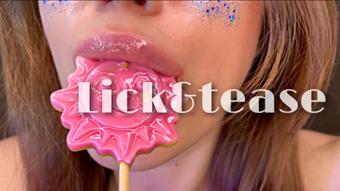 Tongue & lolli lick and tease