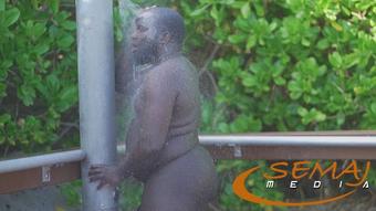 Semaj Showers At Nude Beach - May 27, 2021