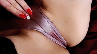Shining panties, fingering