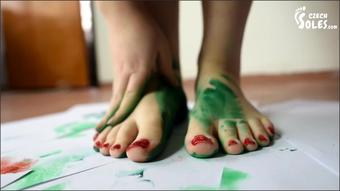 Foot And Soles Painting And Soleprints Foot Tease Sexy Feet Young Feet 1080P