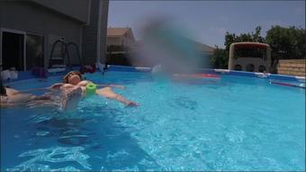 Bettie Lounges In The Pool And Tans Her Giant Boobs  01.08.2020