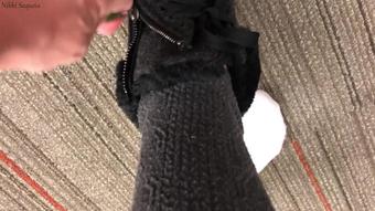 Nikki Sequoia One Shoe Shopping At The Mall