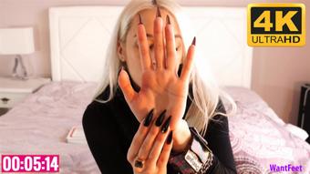 Jasmine's Black Finger Nails 4K - December 01, 2021